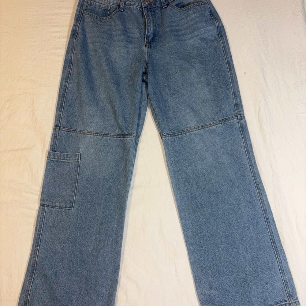Forever 21 Light Blue Cargo Jeans